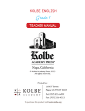 Load image into Gallery viewer, Kolbe English Grade 1 Teacher Manual