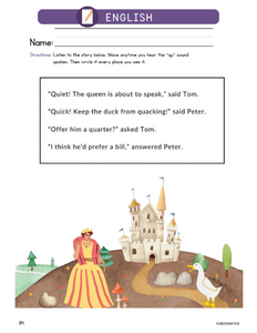Sample Page of Kindergarten Homeschool English A Workbook