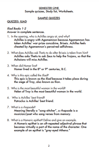 Ancient Greek Literature Quiz Book Answer Key