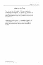 Load image into Gallery viewer, This is a note on the text for Dream of the Rood explaining the Old English text is found alongside the translation in this reader.