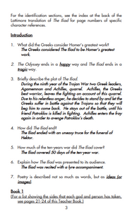 The Iliad Answer Key