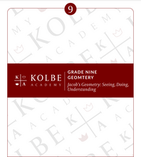 Load image into Gallery viewer, Cover of Course Plan &amp; Tests – Jacobs Geometry. Efficiently schedule and organize Kolbe Homeschool’s Geometry course.
