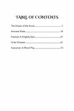 Load image into Gallery viewer, The table of contents for the Medieval Poetry &amp; Prose Reader.