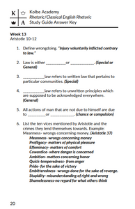 Aristotle Rhetoric and Farnsworth Classical English Rhetoric Answer Key