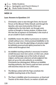 Apologetics & Church History II Answer Key