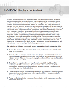 Biology Instructor Key Lab Manual