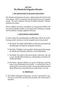 Implementation of Ignatian Education in the Home