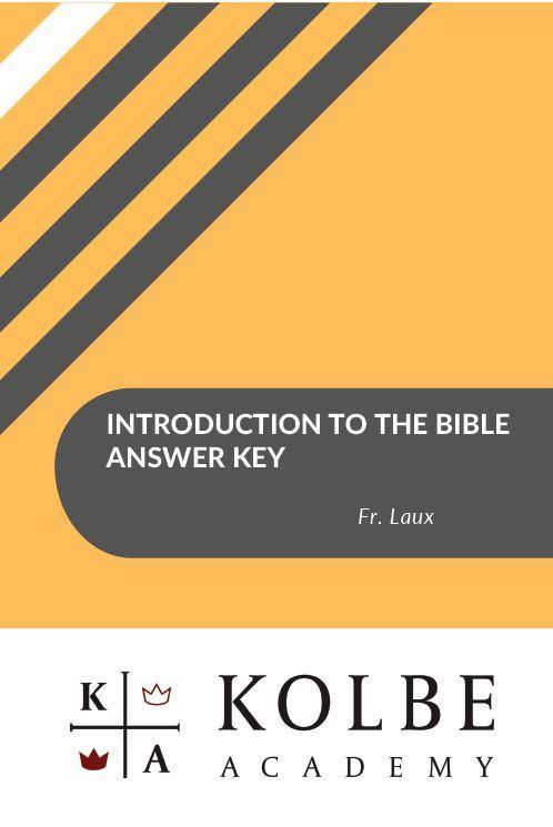 Introduction to the Bible Answer Key