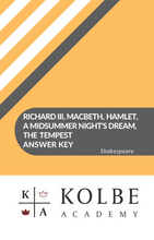 Load image into Gallery viewer, Richard III, MacBeth, Hamlet, A Midsummer Night&#39;s Dream &amp; The Tempest Answer Key
