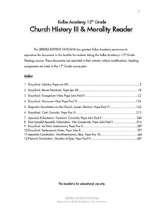 Morality & Church History III Reader