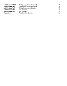 Graphing Calculator Lab Manual Student Book