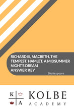 Load image into Gallery viewer, Richard III, MacBeth, Hamlet, A Midsummer Night&#39;s Dream &amp; The Tempest Study Guide