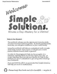 Simple Solutions Intermediate B Mathematics Workbook - Discontinued