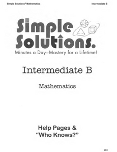 Simple Solutions Intermediate B Mathematics Workbook