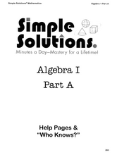 Load image into Gallery viewer, Algebra I Part A Workbook