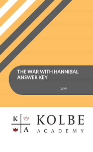 The War With Hannibal Answer Key